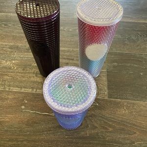 3 Starbucks tumblers